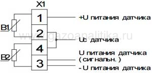 Схема соединения датчика АПИ5.132.039 с кабелем (неразъемное)