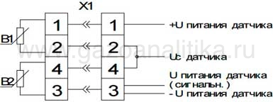 Схема соединения датчика АПИ5.132.039 с кабелем (разъемное)