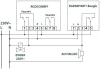 Схема соединения сигнализаторов Seitron (Сейтрон) RGDCO0MP1и RGDME5MP1,с нормально-открытым клапаном EVGNA и электронной сиреной ACCSRL220